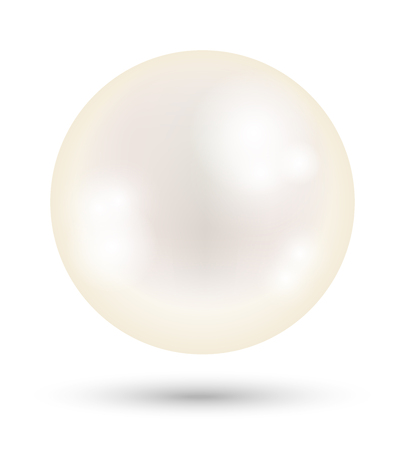 a white bright pearl on a white backgroundのイラスト素材
