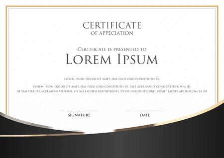 abstract black and gold theme certificate card templateのイラスト素材