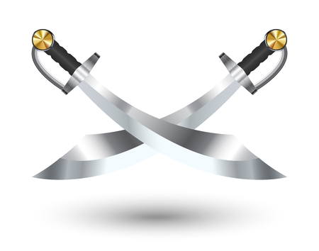 Two Cross Pirate Sword on a white background.のイラスト素材