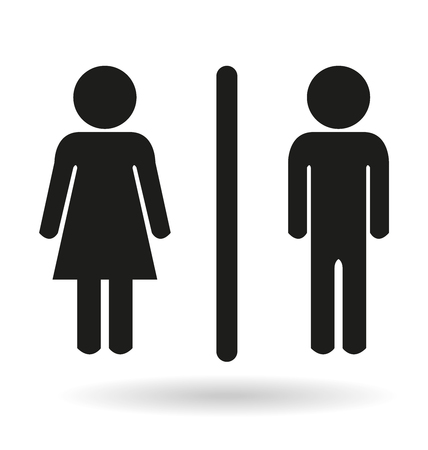 A black ladies and gents toilet icon signsのイラスト素材