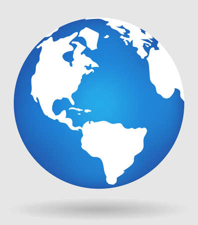 Earth globe Flat planet icon Vector illustrationのイラスト素材