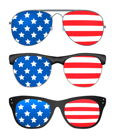 Sunglasses with united states of america flagのイラスト素材