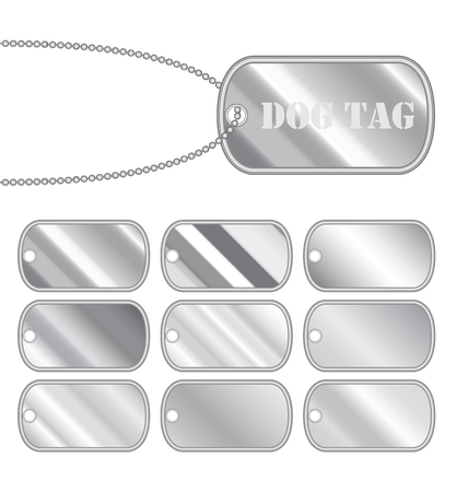 Set of a steel dog tags vector on a white backgroundのイラスト素材