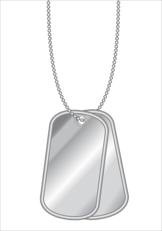 hanging stainless steel dog tag vector on a white backgroundのイラスト素材