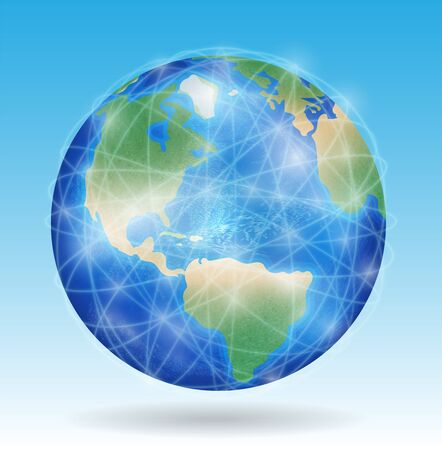 earth planet with line of network connect around the worldのイラスト素材