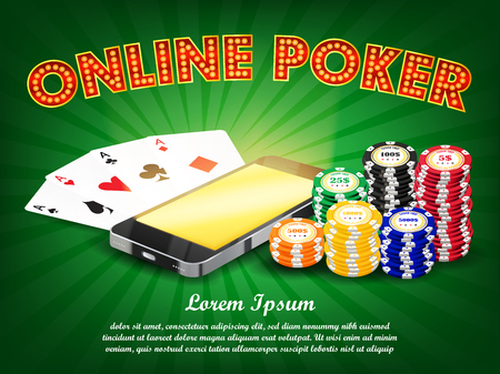 casino online smartphone poker suit card gameのイラスト素材