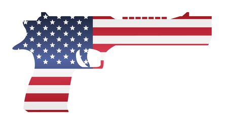 America flag in handgun shapeのイラスト素材