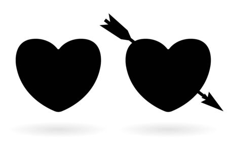 silhouette black heart with arrow icon vectorのイラスト素材