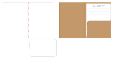 Folder die cut mock up template vector.のイラスト素材