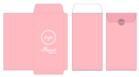 Envelope die cut mock up template vectorのイラスト素材