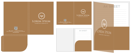 Folder die cut mock up template vectorのイラスト素材