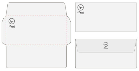 Envelope die cut mock up template vector isolated on plain background.のイラスト素材