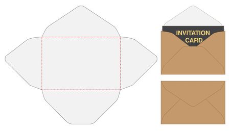 Envelope die cut mock up template Vector illustration.のイラスト素材