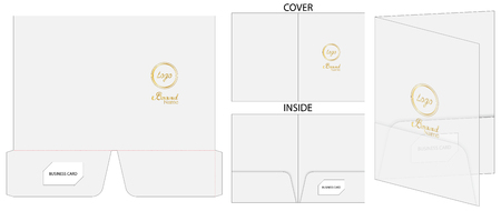 document folder package die-cut mockup templateのイラスト素材