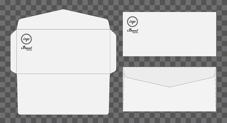 Envelope die cut mock up template Vector illustration.のイラスト素材