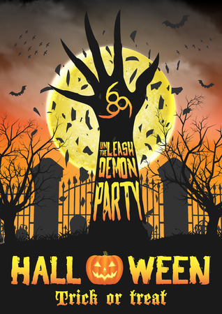 Halloween unleash the demon partyのイラスト素材