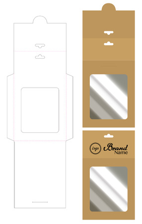 Hang envelope die cut mock up template Vectorのイラスト素材