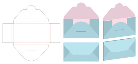 Envelope die cut mock up template Vectorのイラスト素材