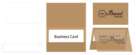business card envelope die-cut template mock upのイラスト素材