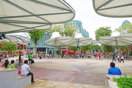 SINGAPORE - 14 October 2018 : UNIVERSAL STUDIOS SINGAPORE . Universal Studios Singapore is a theme park located within Resorts World Sentosa on Sentosa Island, Singaporeのeditorial素材