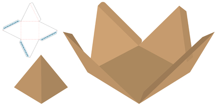 Box packaging die cut template design. 3d mock-upのイラスト素材