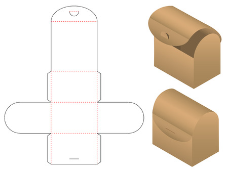 Box packaging die cut template design. 3d mock-upのイラスト素材