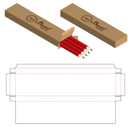 Box packaging die cut template design. 3d mock-upのイラスト素材