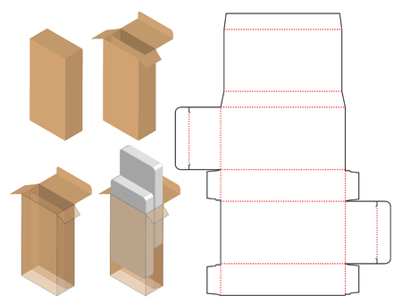 Box packaging die cut template design. 3d mock-upのイラスト素材