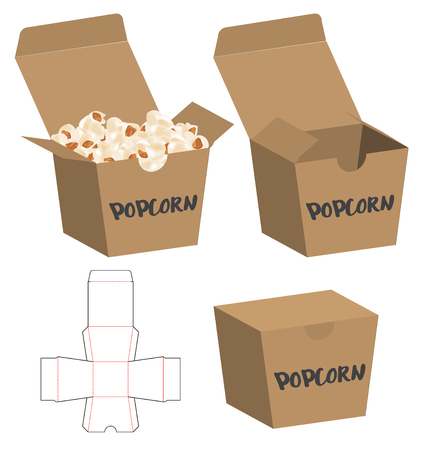 Box packaging die cut template design. 3d mock-upのイラスト素材