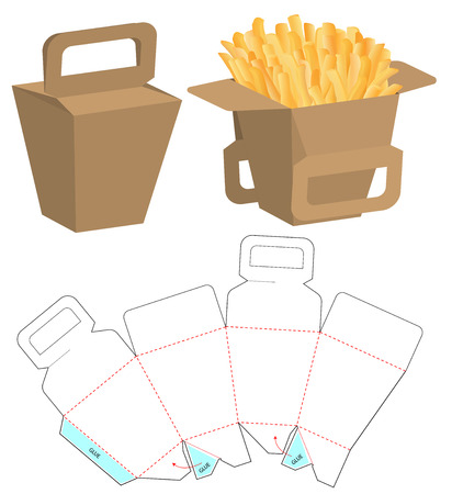 Box packaging die cut template design. 3d mock-upのイラスト素材