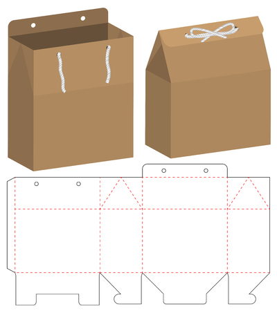 Box packaging die cut template design. 3d mock-upのイラスト素材