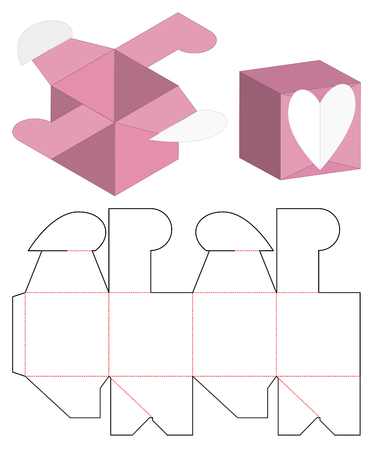 Box packaging die cut template design. 3d mock-upのイラスト素材