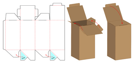 Box packaging die cut template design. 3d mock-upのイラスト素材