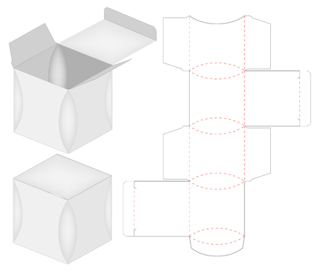 Box packaging die cut template design. 3d mock-upのイラスト素材