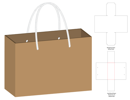 Box packaging die cut template design. 3d mock-upのイラスト素材