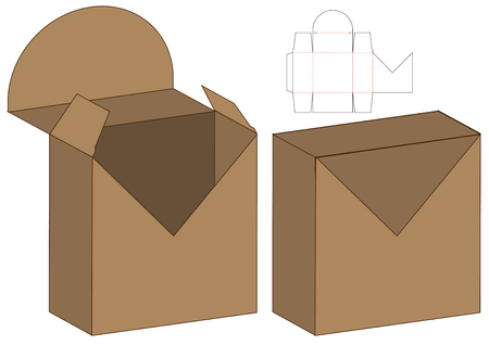 Box packaging die cut template design. 3d mock-upのイラスト素材