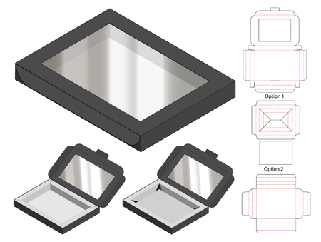 Box packaging die cut template design. 3d mock-upのイラスト素材