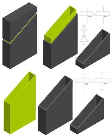 Box packaging die cut template design. 3d mock-upのイラスト素材