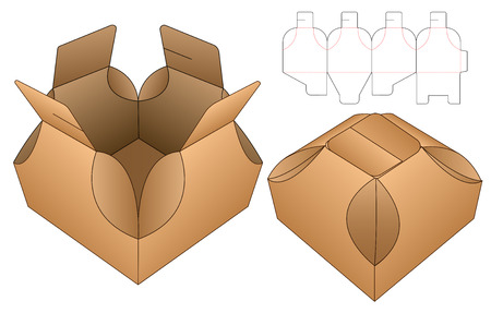 Box packaging die cut template design. 3d mock-upのイラスト素材
