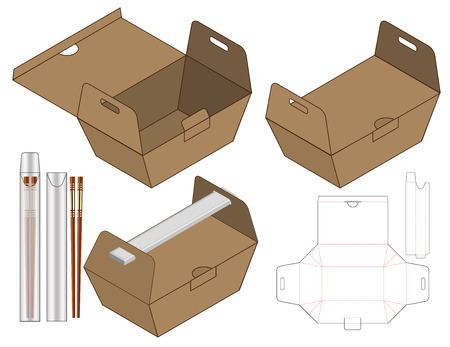 Box packaging die cut template design. 3d mock-upのイラスト素材
