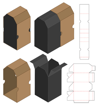 Box packaging die cut template design. 3d mock-upのイラスト素材