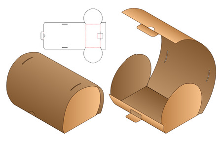 Box packaging die cut template design. 3d mock-upのイラスト素材