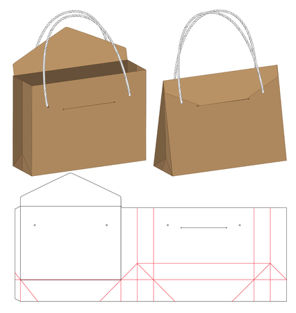 Box packaging die cut template design. 3d mock-upのイラスト素材