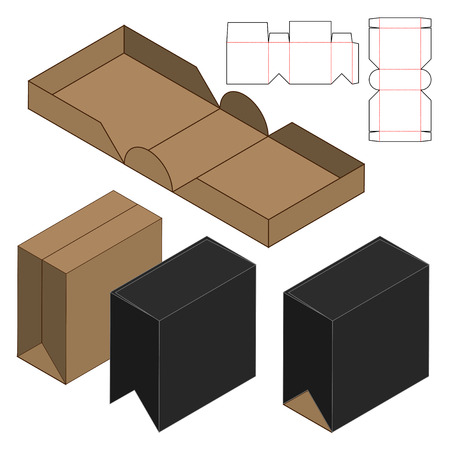 Box packaging die cut template design. 3d mock-upのイラスト素材