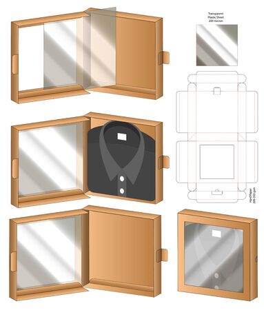 Box packaging die cut template design. 3d mock-upのイラスト素材