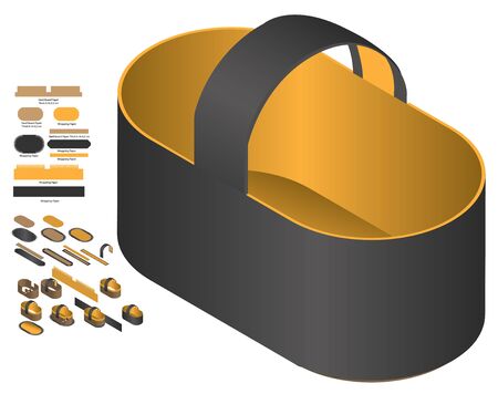 Box packaging die cut template design. 3d mock-upのイラスト素材