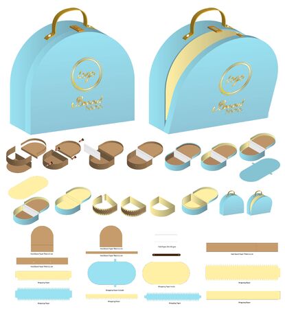 Box packaging die cut template design. 3d mock-upのイラスト素材