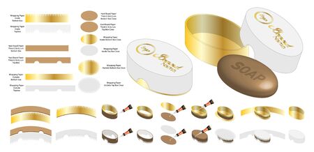 Box packaging die cut template design. 3d mock-upのイラスト素材