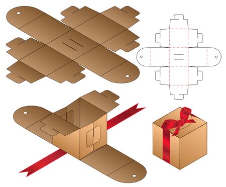 Box packaging die cut template design. 3d mock-upのイラスト素材