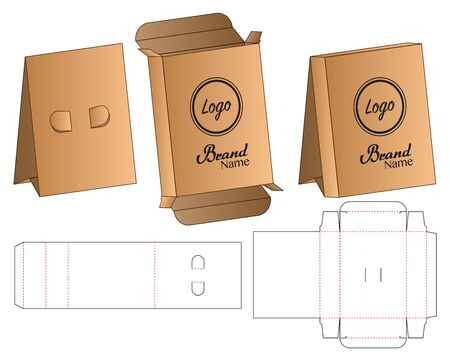 Box Stand packaging die cut template design. 3d mock-upのイラスト素材